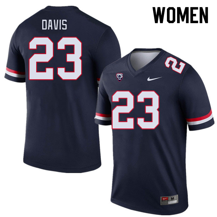 Women #23 Tacario Davis Arizona Wildcats College Football Jerseys Stitched-Navy